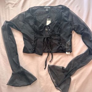 BLACK MESH BLOUSE